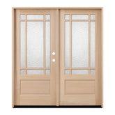Prairie 6/0x6/8 Mahogany Prehung Front Double Door With 9 Marginal Lites