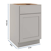 CNC Luxor Misty Grey 21" W 1 Drawer Front 1 Door Sink Base