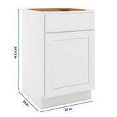 CNC Luxor White 21" W 1 Drawer Front 1 Door Sink Base
