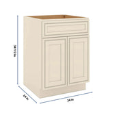 J&K Pearl Glazed H9 Sink Base - 24" W