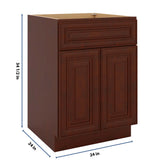 J&K Mahogany J5 Sink Base - 24" W