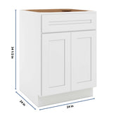 CNC Luxor 5-Piece White 24" W 1 Drawer Front Double Door Sink Base Cabinet
