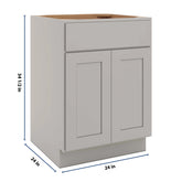 CNC Luxor Misty Grey 24" W 1 Drawer Front Double Door Sink Base Cabinet