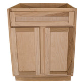 27 in. Sink Base Kitchen Cabinet in Unfinished Poplar | Shaker Style