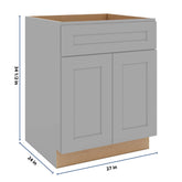 J&K Castle Grey S5 Sink Base - 27" W