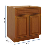 J&K Mocha Glazed K10 Sink Base -30" W