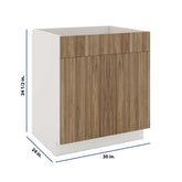 Modernform Cabinet Walnut 30" W X 34 1/2" H X 24" D Double Door Sink Base Cabinet