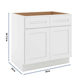 CNC Luxor 5-Piece White 33" W Double Door Removable Sink Base Cabinet