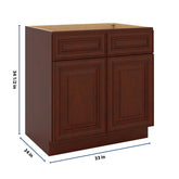 J&K Mahogany J5 Sink Base - 33" W