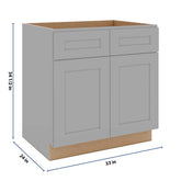 J&K Castle Grey S5 Sink Base - 33" W