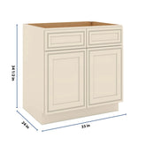 J&K Pearl Glazed H9 Sink Base - 33" W