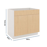 Modernform Cabinet Natural Oak 36" W X 34 1/2" H X 24" D Double Door Sink Base Cabinet