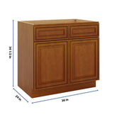J&K Mocha Glazed K10 Sink Base - 36" W