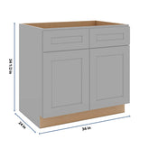 J&K Castle Grey S5 Sink Base - 36" W