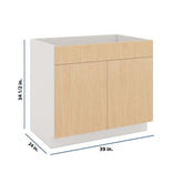 Modernform Cabinet Natural Oak 39" W X 34 1/2" H X 24" D Double Door Sink Base Cabinet