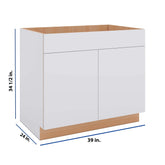 Modernform Cabinet Matte White 39" W X 34 1/2" H X 24" D Double Door Sink Base Cabinet