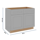 J&K Castle Grey S5 Sink Base - 42" W