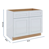 J&K White Shaker S8 Sink Base - 42" W