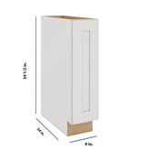 Modernform Cabinet White Shaker 09" W X 34 1/2" H X 24" D Base w/Spice Rack