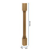J&K Butterscotch B8 Full Turn Post 3"W x 34 1/2" H x 3" D