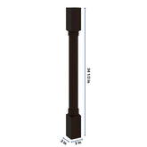 J&K Espresso K8 Full Turn Post 3"W x 34 1/2" H x 3" D