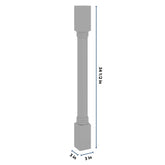 J&K Castle Grey S5 Full Turn Post 3"W x 34 1/2" H x 3" D