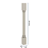J&K Pebble B6 Full Turn Post 3"W x 34 1/2" H x 3" D