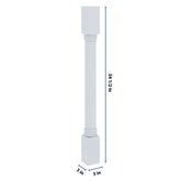 J&K White Shaker S8 Full Turn Post 3"W x 34 1/2" H x 3" D