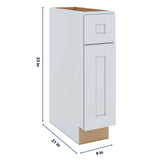 J&K White Shaker S8 Vanity Base Door/Drawer 09" W x 33" H x 21" D
