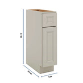 J&K Pebble B6 Vanity Base Door/Drawer 09" W x 33" H x 21" D