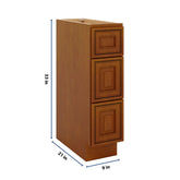 J&K Mocha Glazed K10 Vanity 3 Drawer Base 09" W x 33" H x 21" D