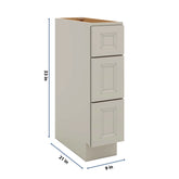 J&K Pebble B6 Vanity 3 Drawer Base 09" W x 33" H x 21" D