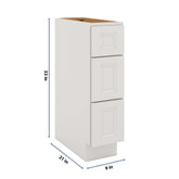 J&K Pure B5 Vanity 3 Drawer Base 09" W x 33" H x 21" D