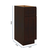 J&K Java Coffee S1 Vanity Base Door/Drawer 12" W x 33" H x 21" D