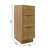 J&K Butterscotch B8 Vanity 3 Drawer Base 12" W x 33" H x 21" D