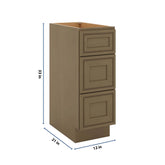 J&K Hazel H8 Vanity 3 Drawer Base 12" W x 33" H x 21" D