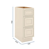 J&K Pearl Glazed H9 Vanity 3 Drawer Base 12" W x 33" H x 21" D