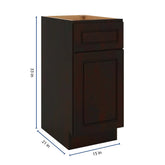 J&K Espresso K8 Vanity Base Door/Drawer 15" W x 33" H x 21" D