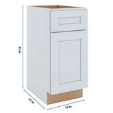 J&K White Shaker S8 Vanity Base Door/Drawer 15" W x 33" H x 21" D