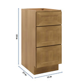 J&K Butterscotch B8 Vanity 3 Drawer Base 15" W x 33" H x 21" D