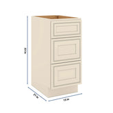 J&K Pearl Glazed H9 Vanity 3 Drawer Base 15" W x 33" H x 21" D