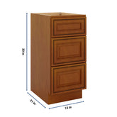J&K Mocha Glazed K10 Vanity 3 Drawer Base 15" W x 33" H x 21" D