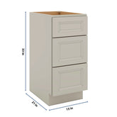 J&K Pebble B6 Vanity 3 Drawer Base 15" W x 33" H x 21" D