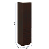J&K Java Coffee S1 Vanity Linen with bottom Drawers 18" W x 81" H x 24" D