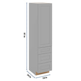 J&K Castle Grey S5 Vanity Linen with bottom Drawers 18" W x 81" H x 24" D
