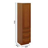 J&K Mocha Glazed K10 Vanity Linen with bottom Drawers 18" W x 81" H x 24" D