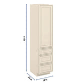 J&K Pearl Glazed H9 Vanity Linen with bottom Drawers 18" W x 81" H x 24" D