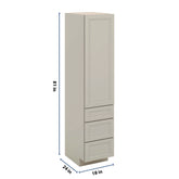 J&K Pebble B6 Vanity Linen with bottom Drawers 18" W x 81" H x 24" D