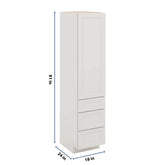 J&K Pure B5 Vanity Linen with bottom Drawers 18" W x 81" H x 24" D
