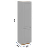 J&K Castle Grey S5 Vanity Linen 18" W x 81" H x 24" D
